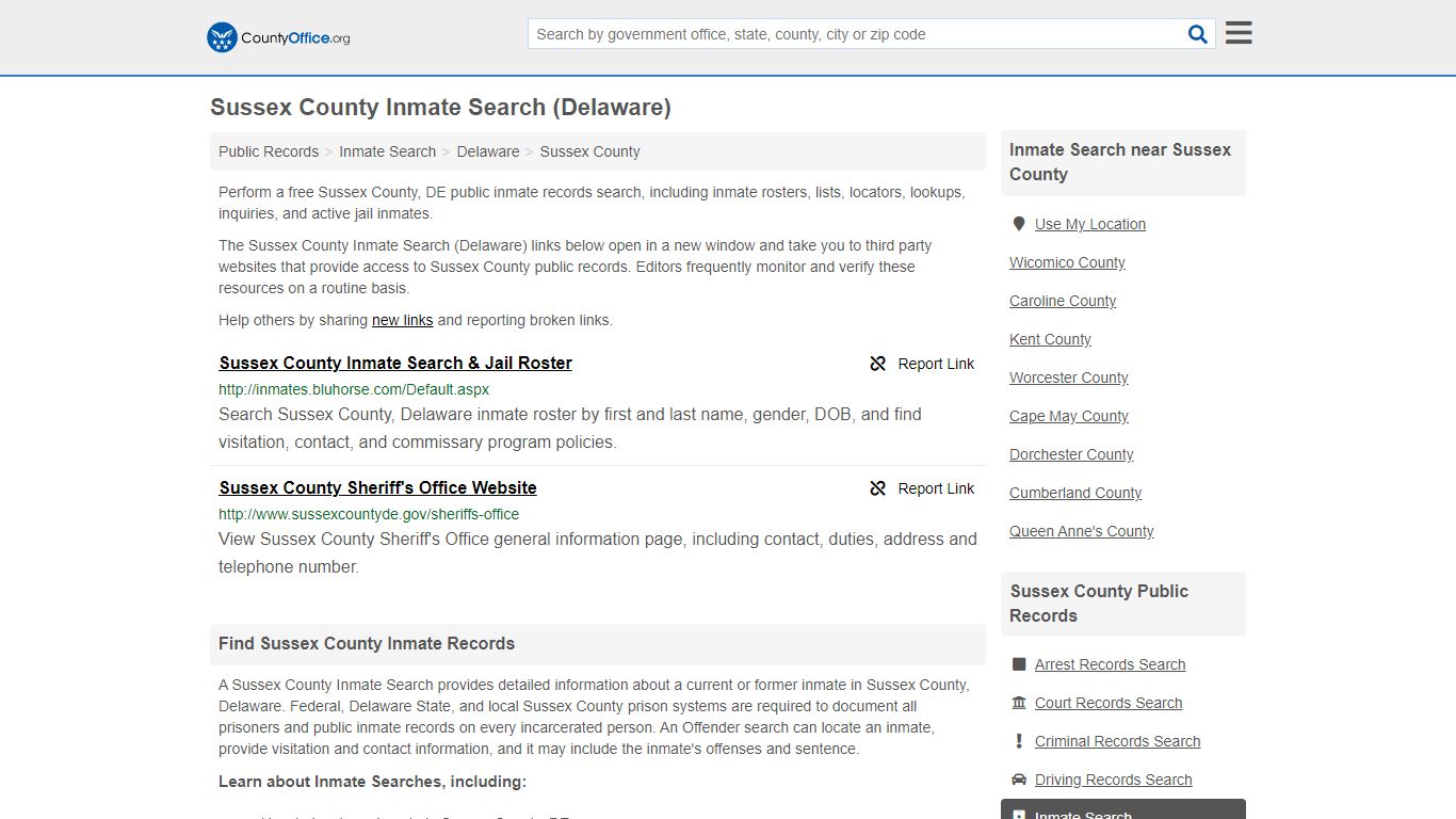 Inmate Search - Sussex County, DE (Inmate Rosters & Locators)